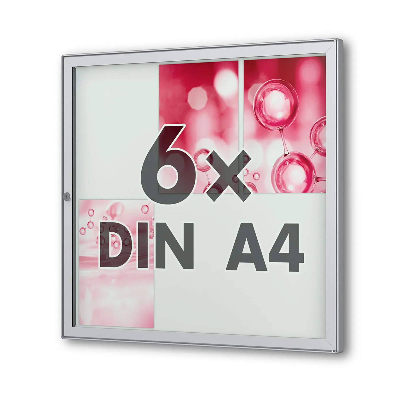 6 x DIN A4 Flachschaukasten Tesus - gerundet