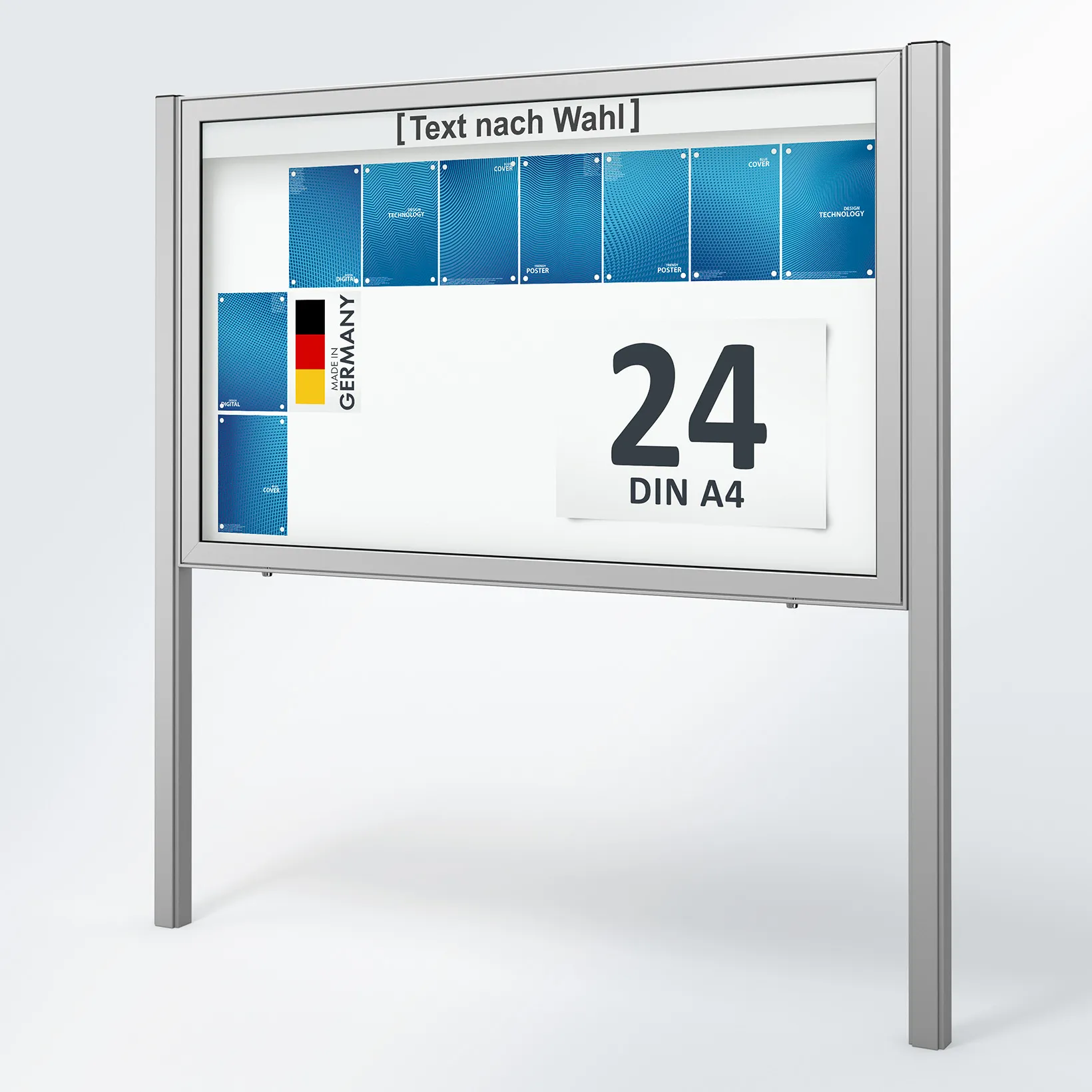 Kiosk-Board, Anzeige, DIN A4, Schilderständer, Metallrahmen
