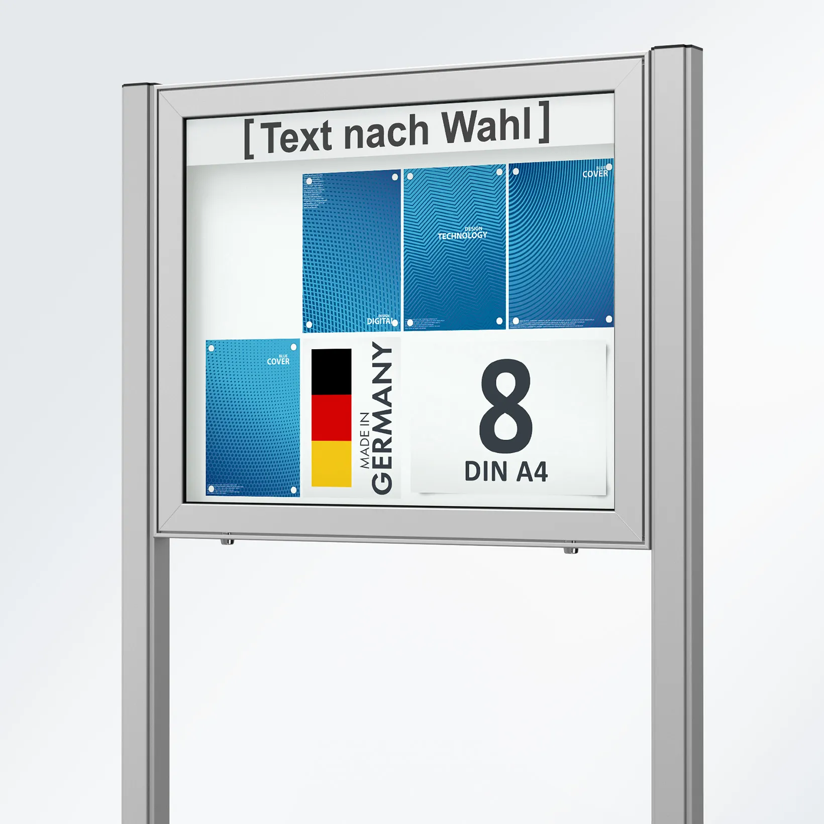 Aushangtafel, Posterboard, Infotafel, DIN A4, Metallrahmen