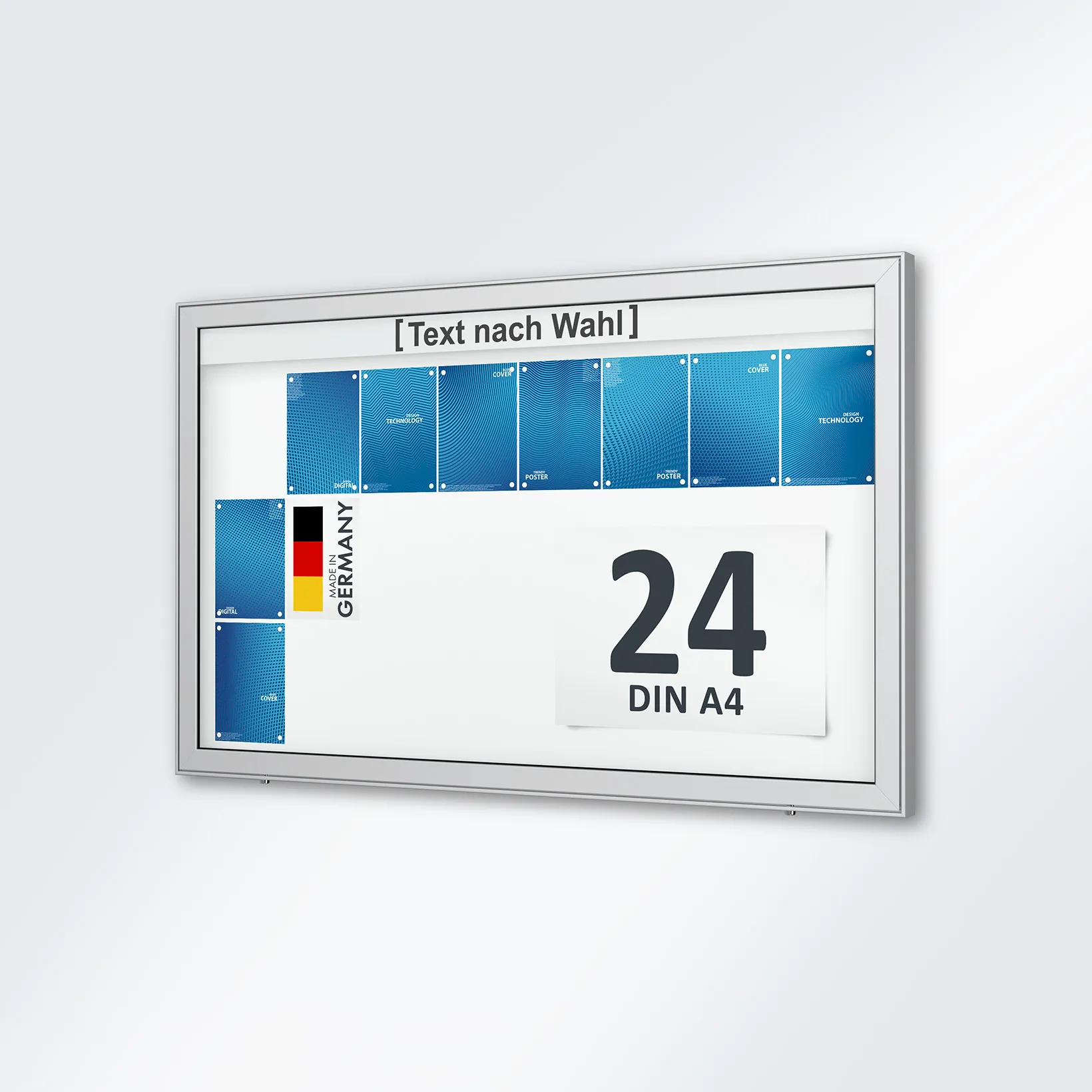 poster, display, DIN A4, frame, blaue paneele