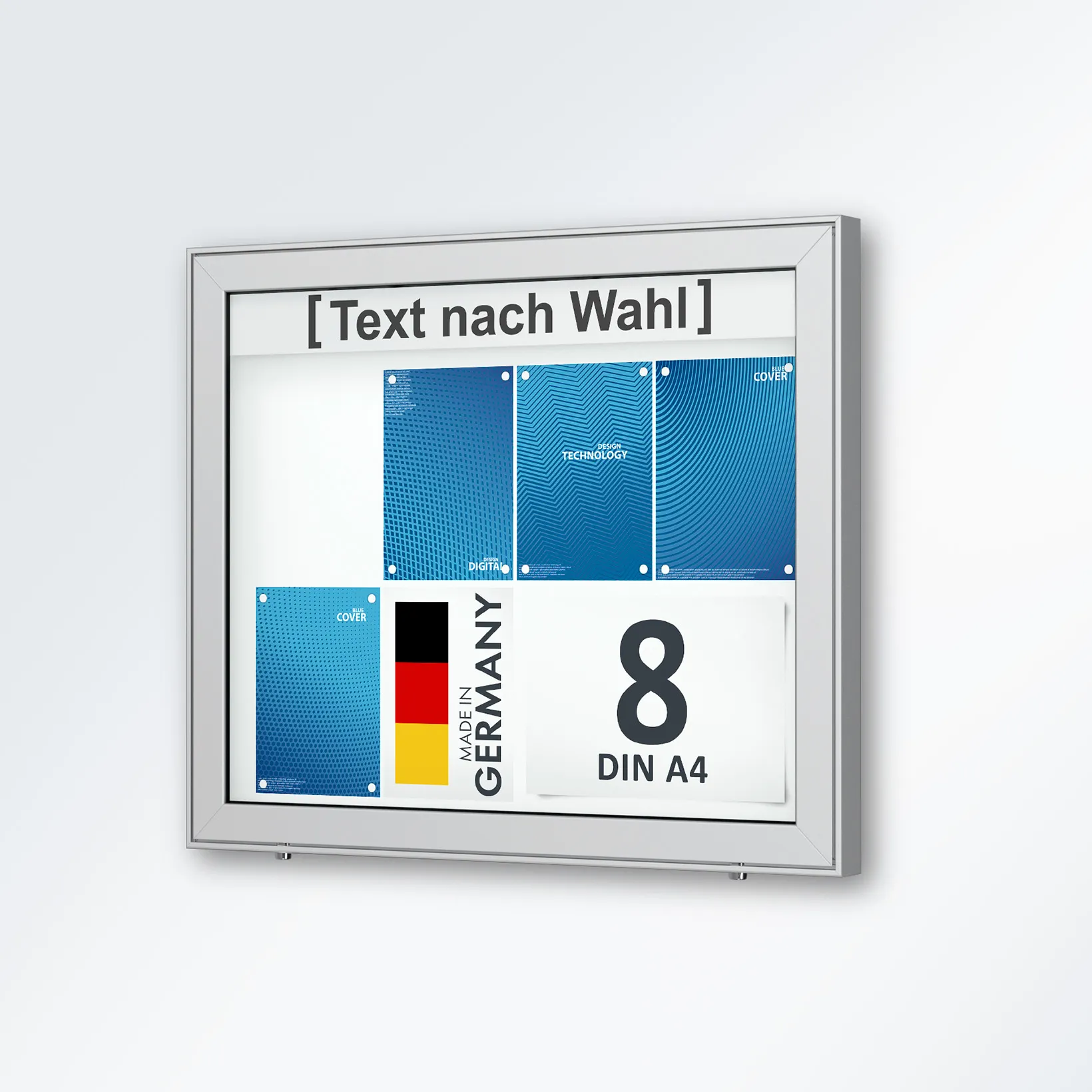 A4-Poster, Galerierahmen, Blaue Poster, Deutschland-Flagge, Texttafel