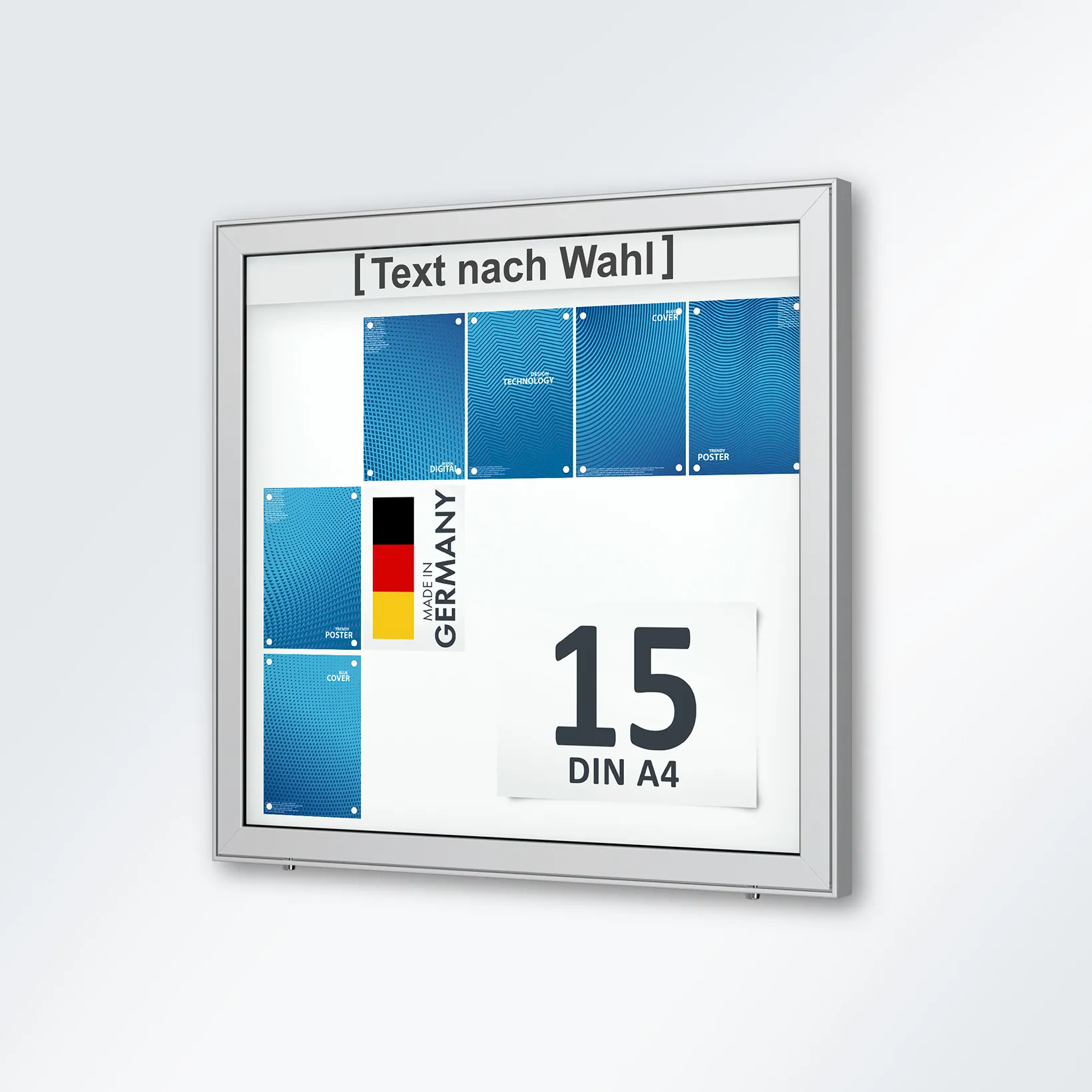 Displayboard, Poster, Blue panels, DIN A4, Germany flag